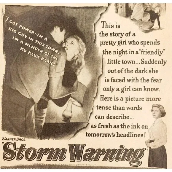 1951 Storm Warning Ronald Reagan Movie Advertisement Ku Klux Klan KKK DWY12 - Picture 1 of 2